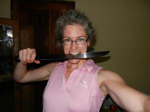 Upon graduating from training after our first 10 weeks incountry, our trainer gave us all new machetes. This is my small one :)