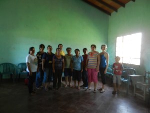 Women's Club after a day of games, yoga, making detergent and baking tortillas. Great group of women.