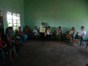 Club de Mujeres (aka Club de Brujas- mischief-makers) my Women's Club, here with Nurse Elmirce teaching a lesson in nutrition