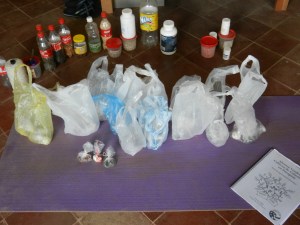 Preparing seed samples for upcoming workshops: "How to Start a Seed Bank" and "Using Green Manures to Improve Soil Fertility" With titles like that, how can they NOT be the best attraction in town???