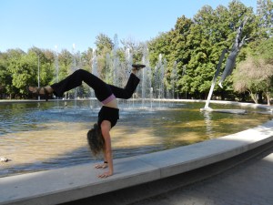 Couldn't resist a handstand on the park fountain in Mendoza, Argentina!