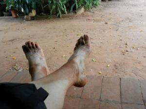 Proud of my dirty feet after a productive day in the field!