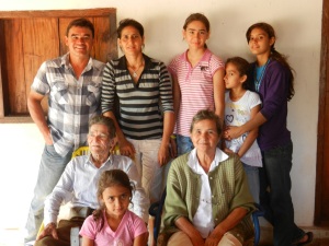 The family (back row, L to R):  Victor, Isabel, Rocio, Hilda, Irma. (front row L to R): an uncle, Ingrid, favorite aunt